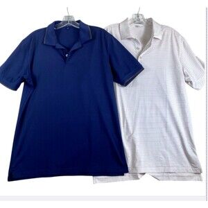 Peter Millar Bundle of 2 Polo Shirts Men's Sz M Golf‎ Tennis Active Outdoor